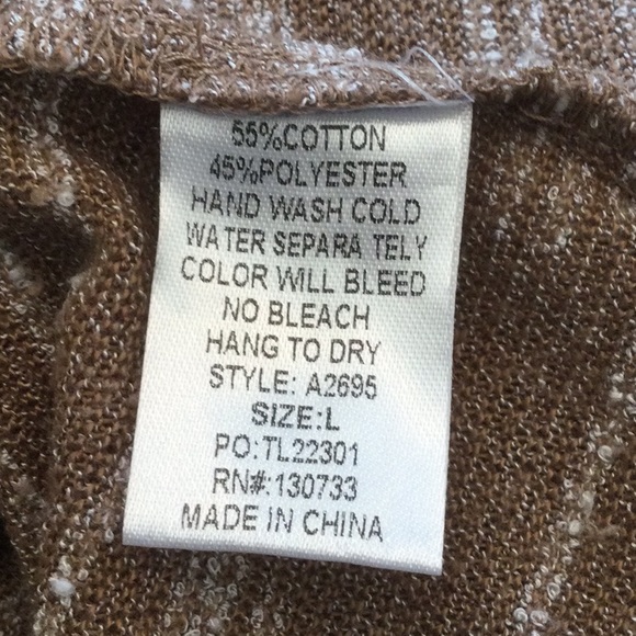 Umgee Tan Long Sleeved Tunic. Size Large - Picture 5 of 8